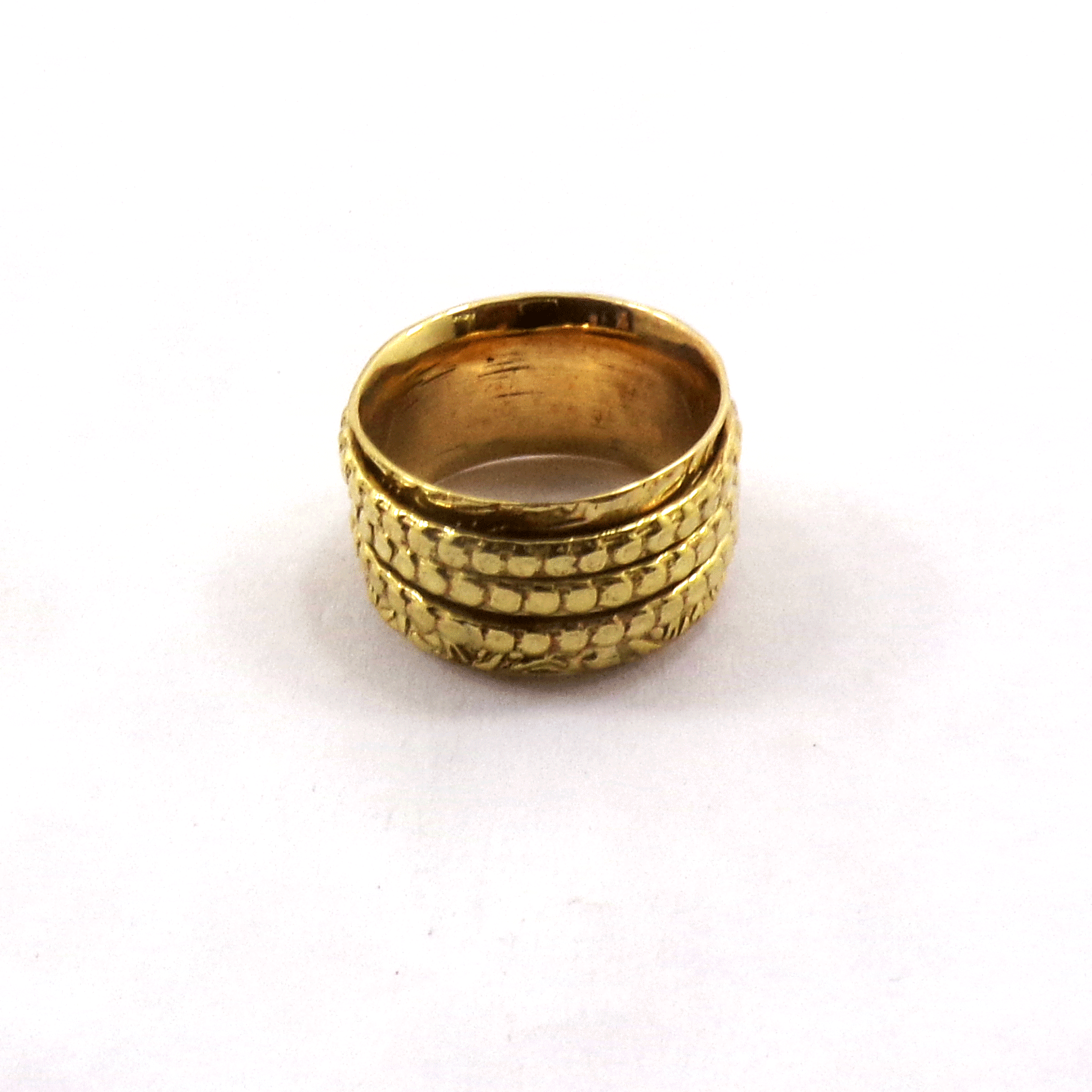 Ring Size - 8 Brass Spinner Ring N - BSPR998 18K Gold Plated Brass Honey Bee Wire Band Spinner Ring